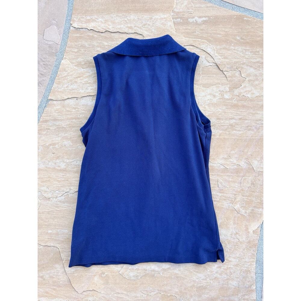 Polo Ralph Lauren Sport Womens Polo Shirt Sz M Sleeveless Blue Big Pony LS - Picture 3 of 3